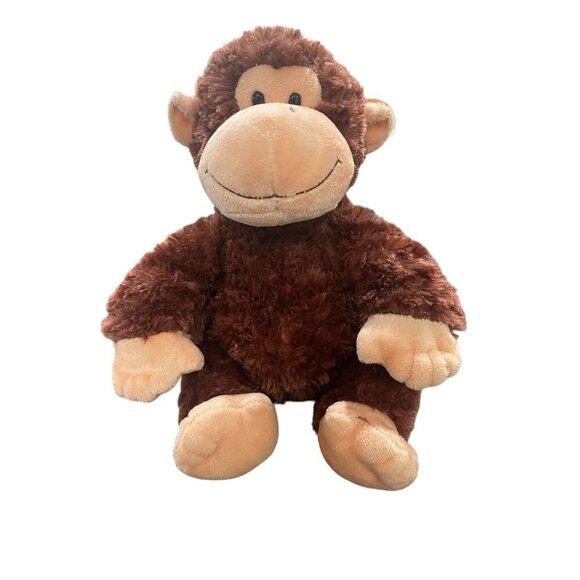 Aurora Brown Plush Monkey Chimp Sitting Stuffed Animal Toy 10 inches - Picture 1 of 9